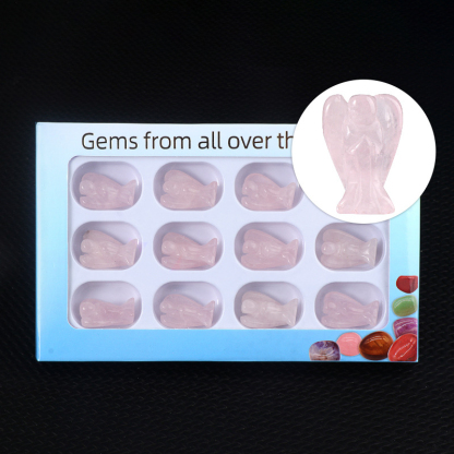 12PCS Crystal Angel Figurines in Color Box