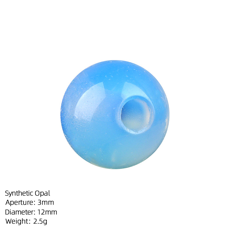 12mm Natural Crystal Large Hole Beads，3g