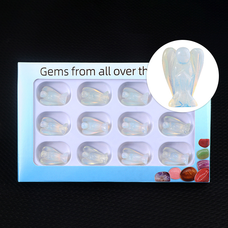 12PCS Crystal Angel Figurines in Color Box