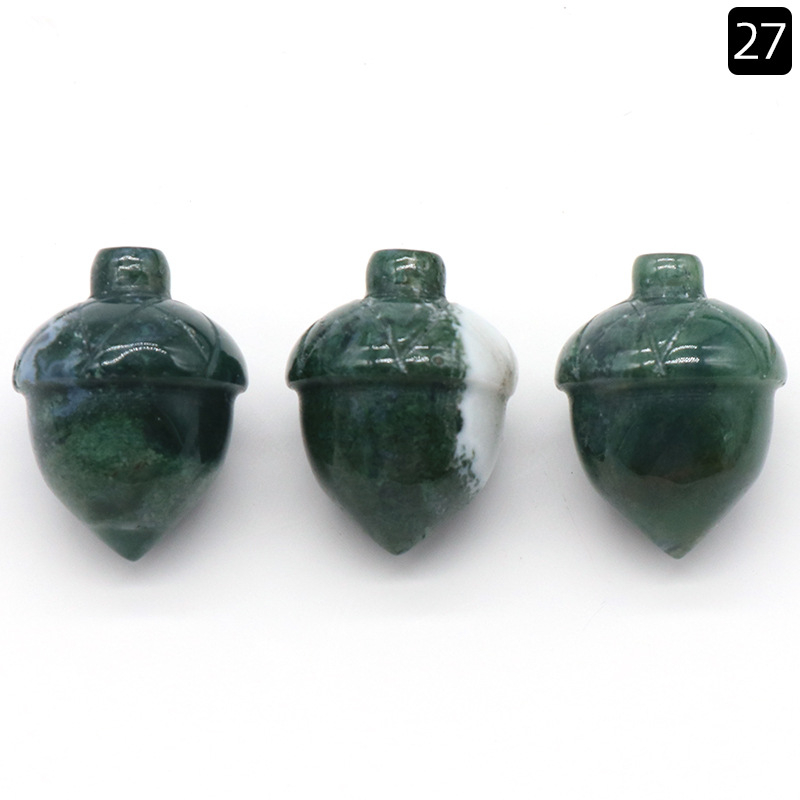 Crystal Hazelnut, Acorn, Stone, Pinecone Mini Fruit Carvings,20X26mm