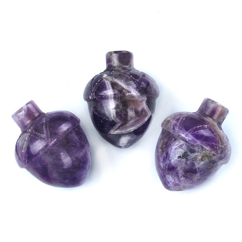 Crystal Hazelnut, Acorn, Stone, Pinecone Mini Fruit Carvings,20X26mm