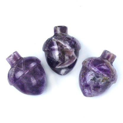 Crystal Hazelnut, Acorn, Stone, Pinecone Mini Fruit Carvings,20X26mm