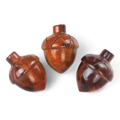 Crystal Hazelnut, Acorn, Stone, Pinecone Mini Fruit Carvings,20X26mm