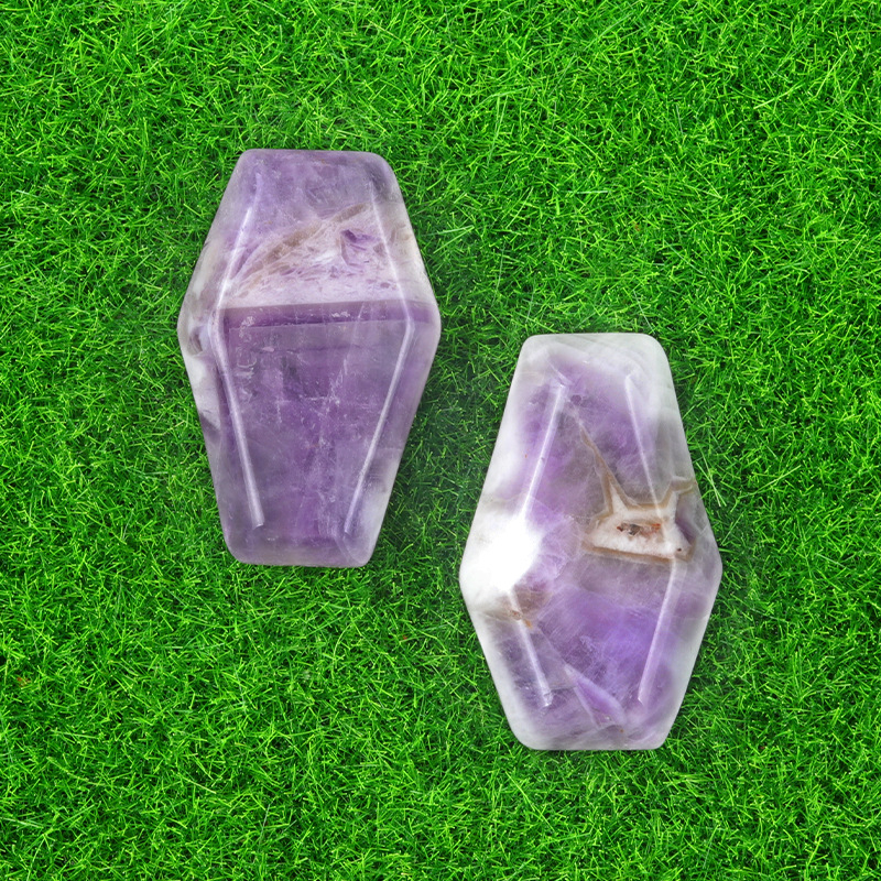 Crystal Agate Mini Coffin Carvings