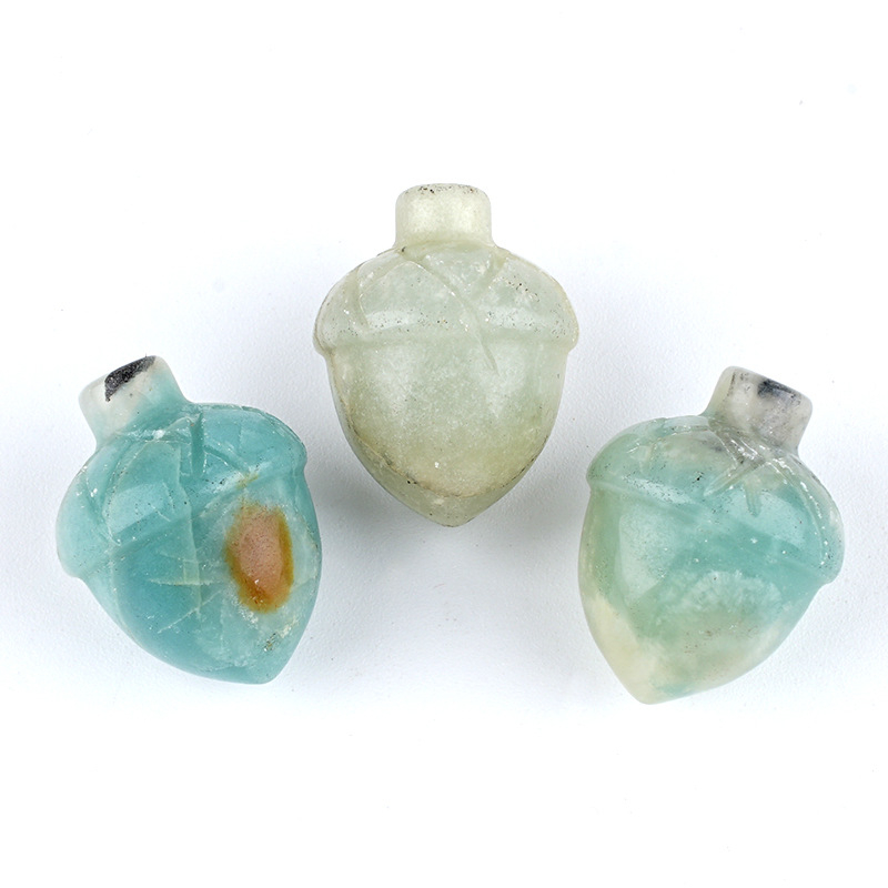 Crystal Hazelnut, Acorn, Stone, Pinecone Mini Fruit Carvings,20X26mm