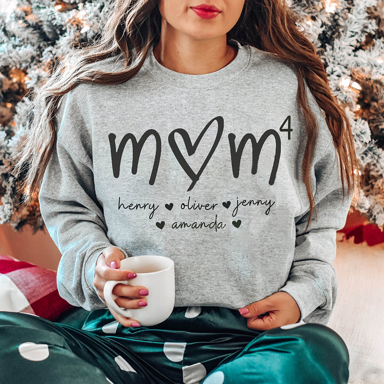 Mom Means Everything - Family Custom Sweatshirt With Design On Chest