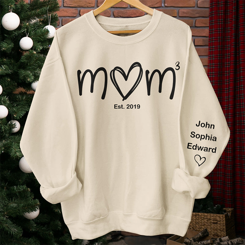 Mom Means Everything - Family Custom Sweatshirt With Design On Sleeve 