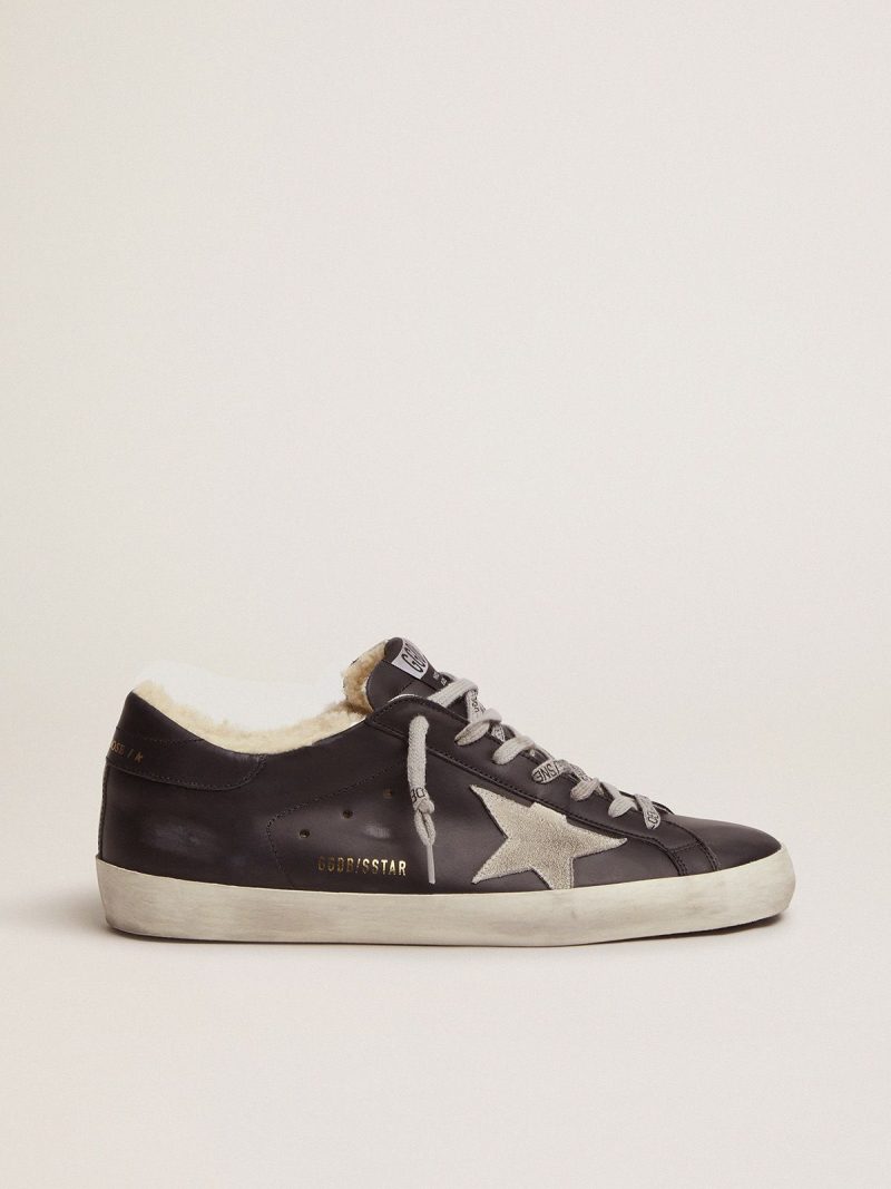 Sup-S sneakers in black leather with shearling padding