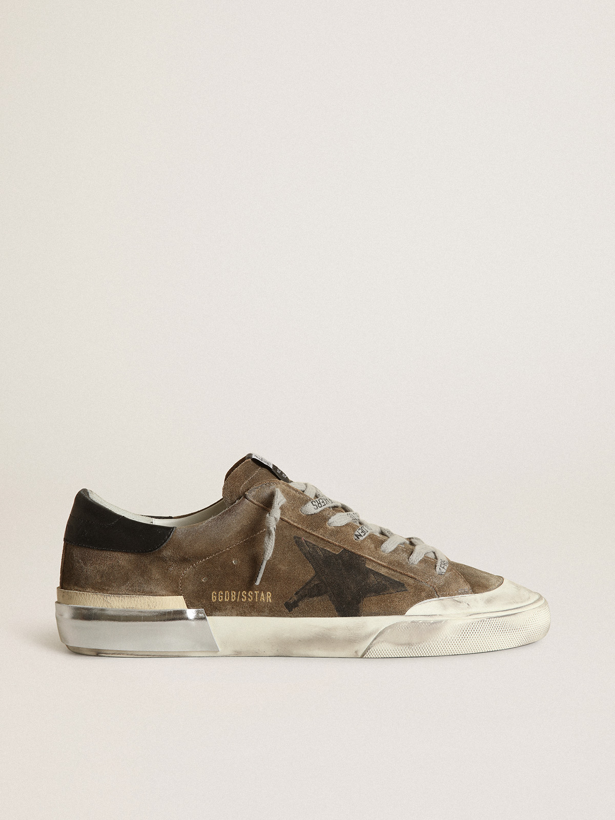 Sup-S LTD in military-green suede with screen-printed star