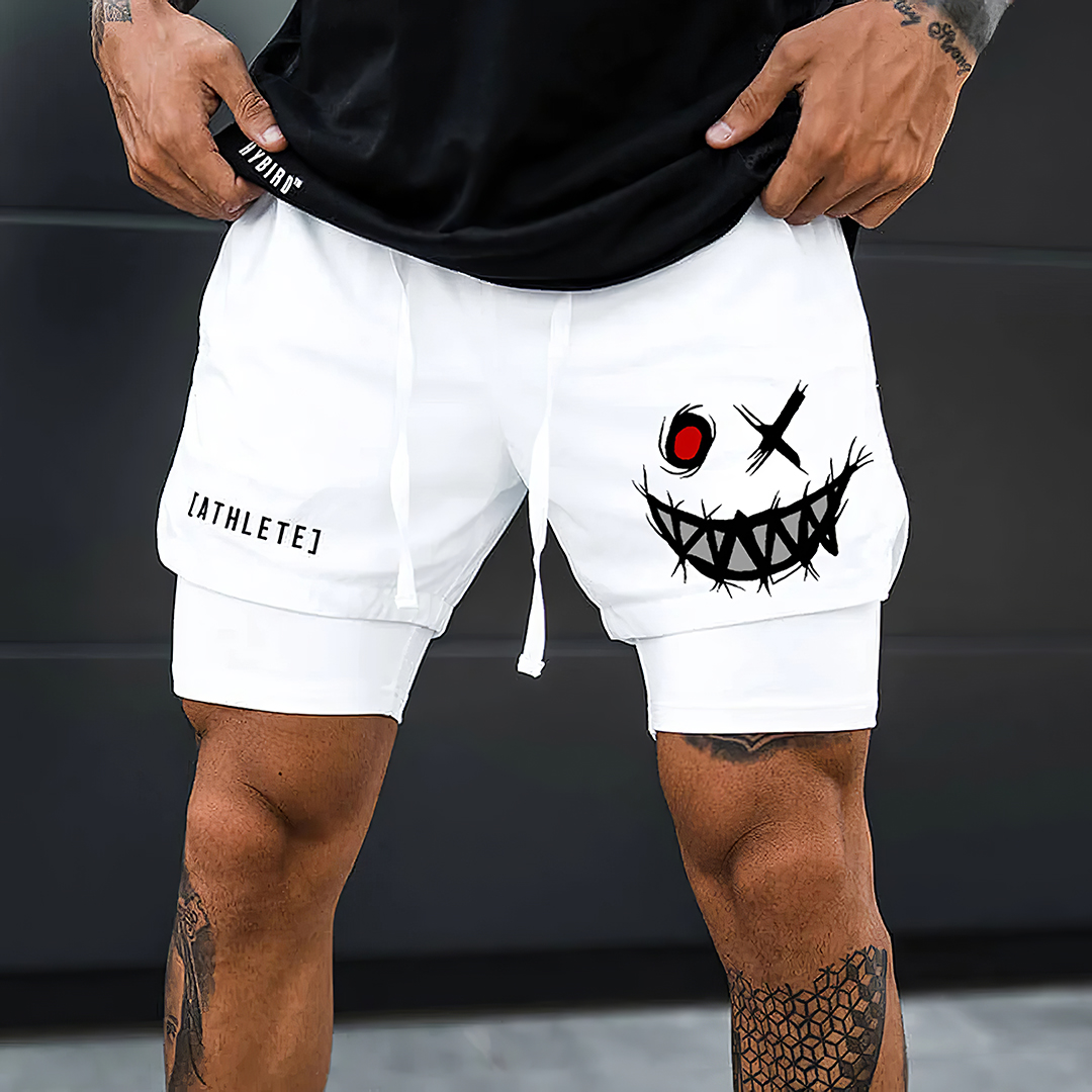 Smiley Joker Face Print Men's Shorts