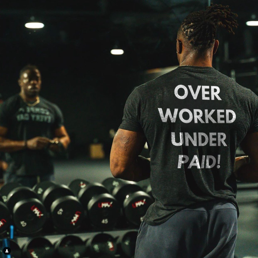 Over Worked Under Paid Printed Men's T-shirt