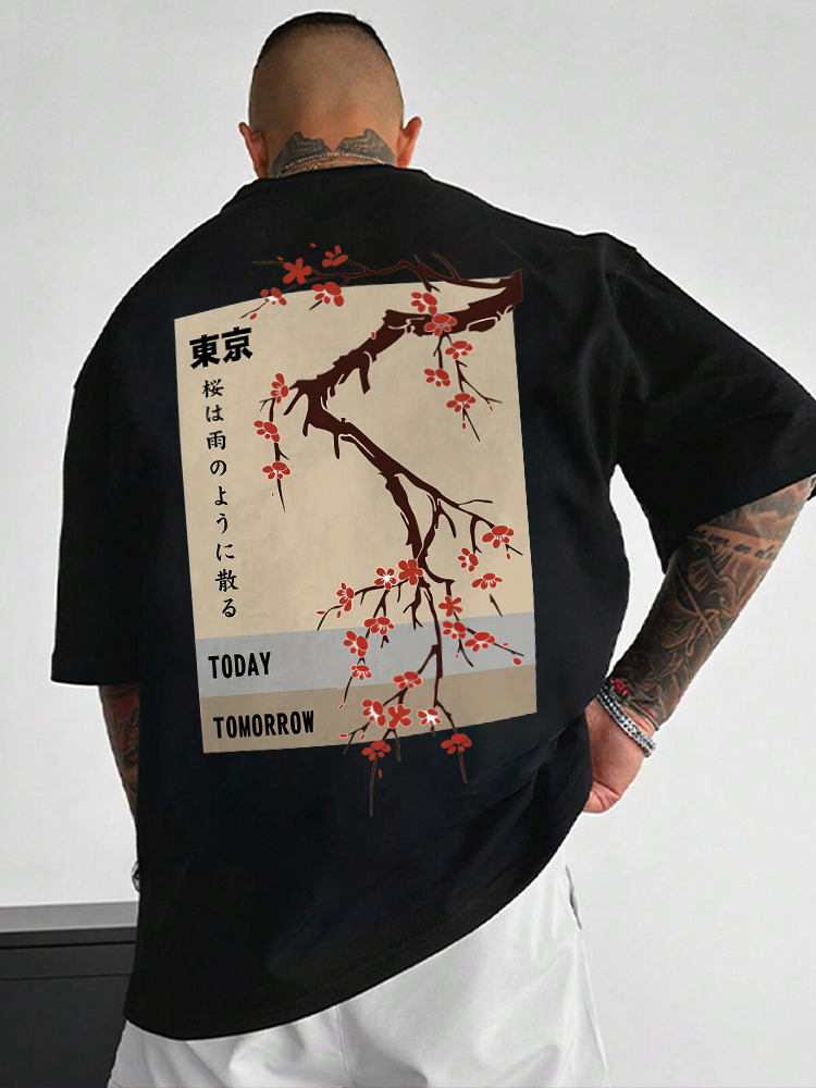 Today Tomorrow Printed Short Sleeve T-shirts|Craftycottontee|japanese streetwear