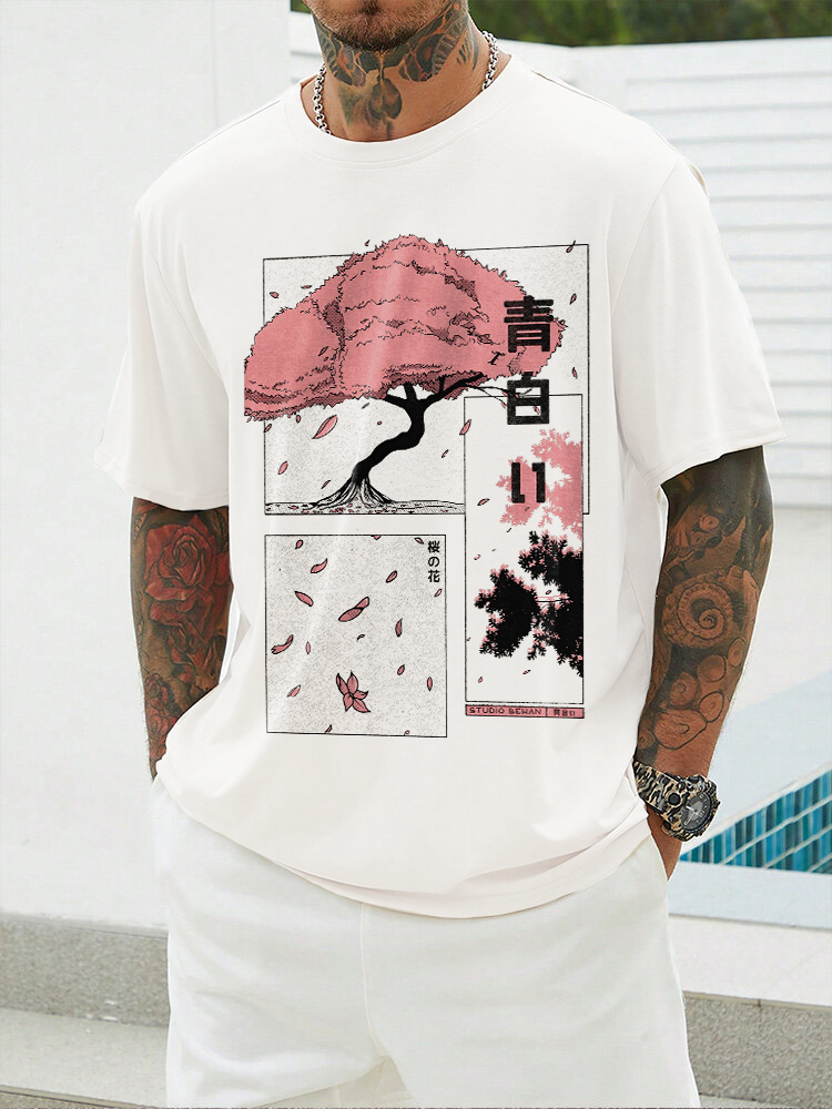 Anime And Manga Printed Short Sleeve T-shirts|Craftycottontee|japanese streetwear