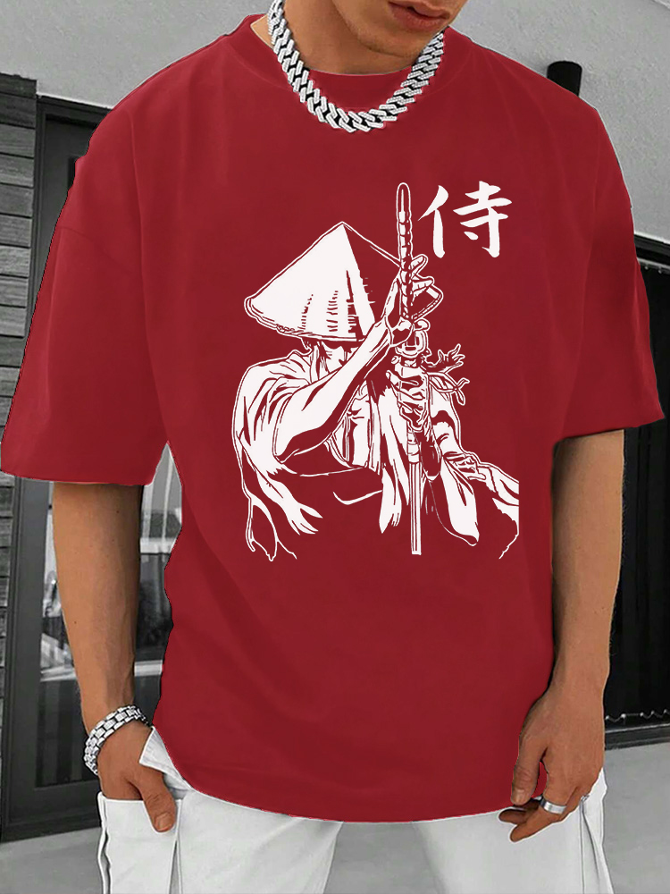 Japanese Samurai Printed Short Sleeve T-shirts|Craftycottontee|japanese streetwear