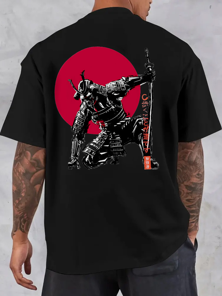 Bushido Samurai Japanese Warrior Printed Short Sleeve T-shirts|Craftycottontee|japanese streetwear