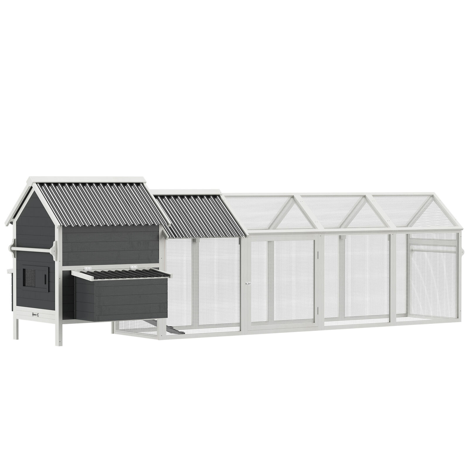  162 in. Large Chicken Coop for 6-8 Chickens with Handle Poltury Fencing 