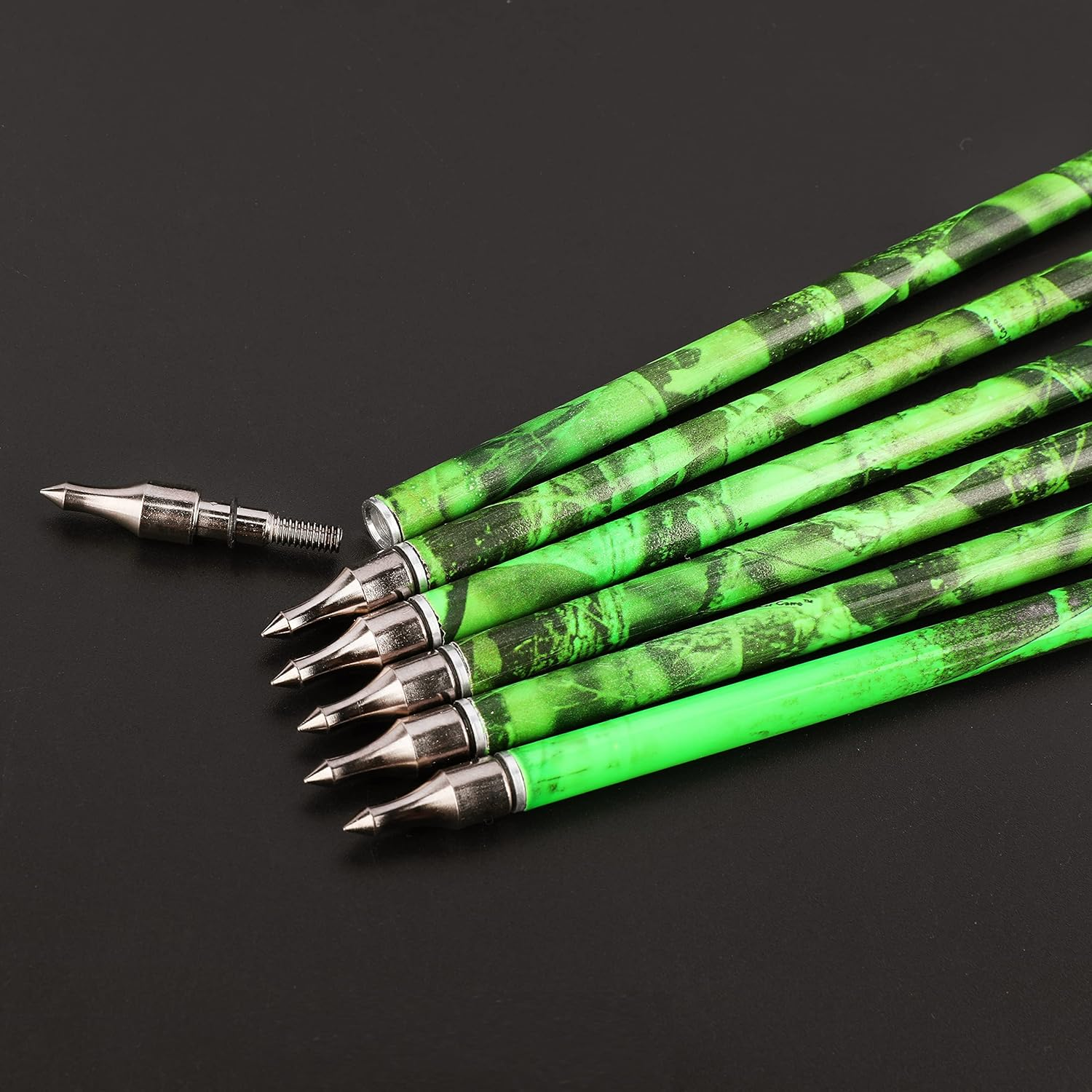 30" Mix Carbon Arrows Archery Hunting Arrows Spine 500 with Removable Tips Targeting Practice Arrows for Compound Recurve Bow