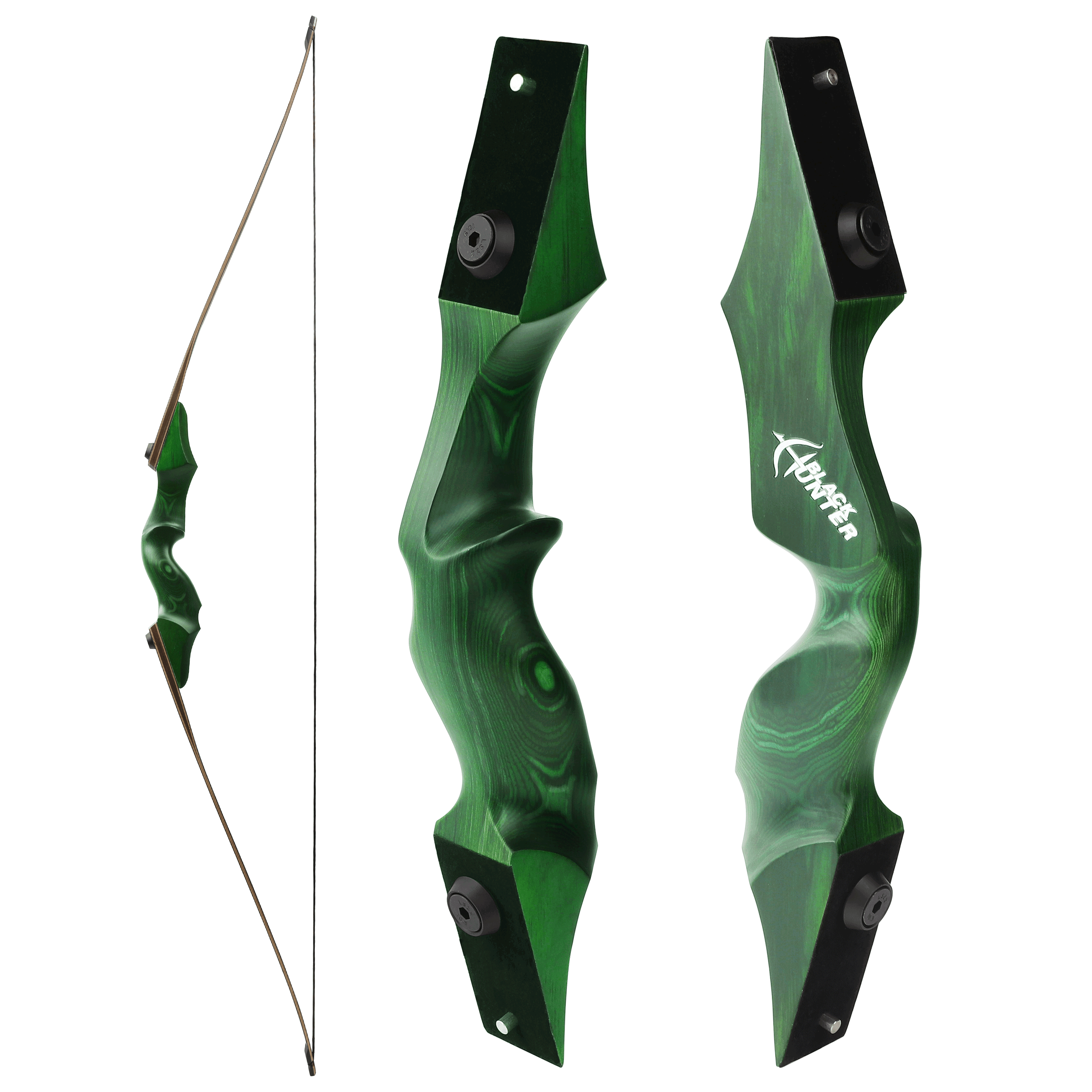 Black Hunter Wooden Takedown Longbow Kit 20-60lbs RH/LH
