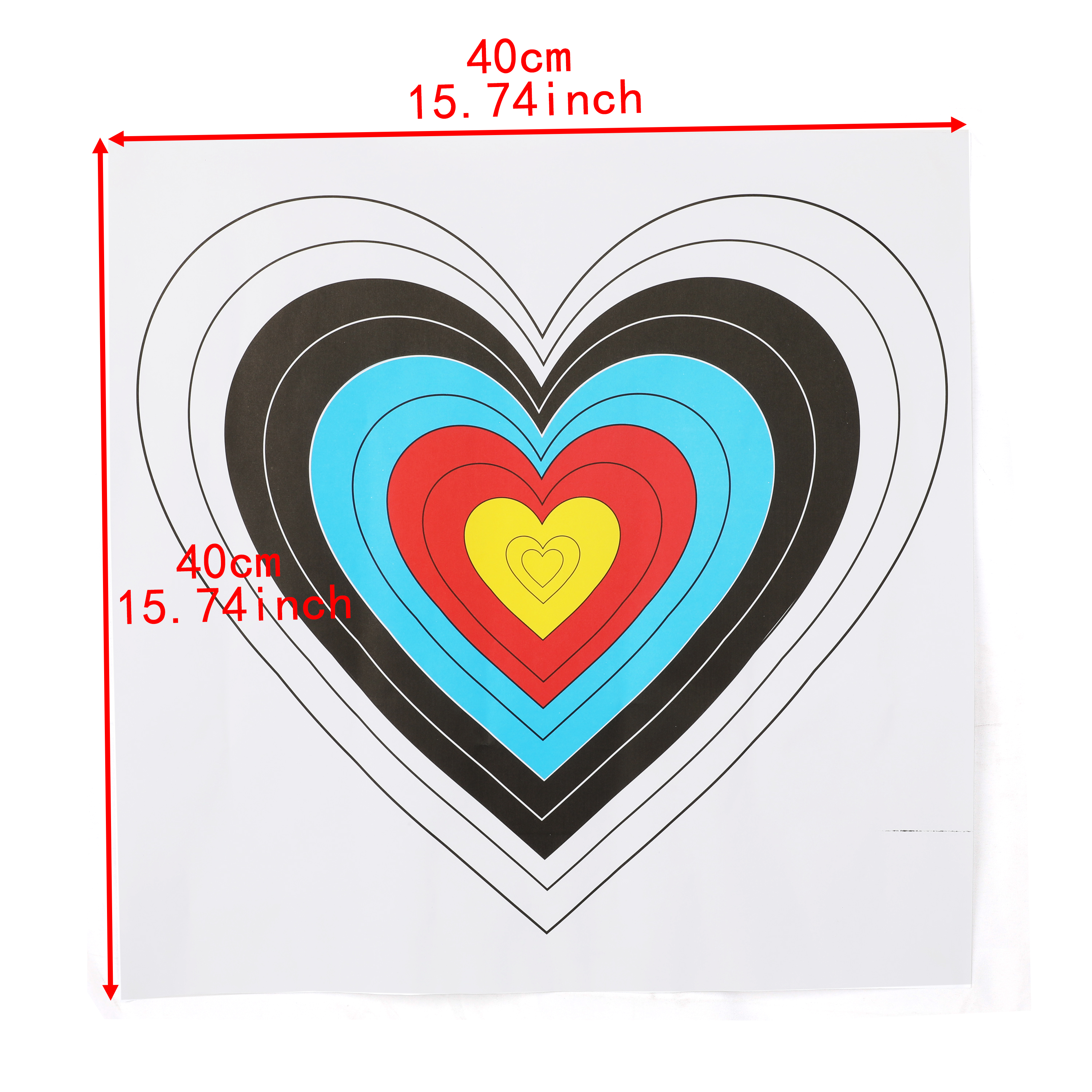 Heart Target Paper 120g Double Coated 40x40cm Archery Paper