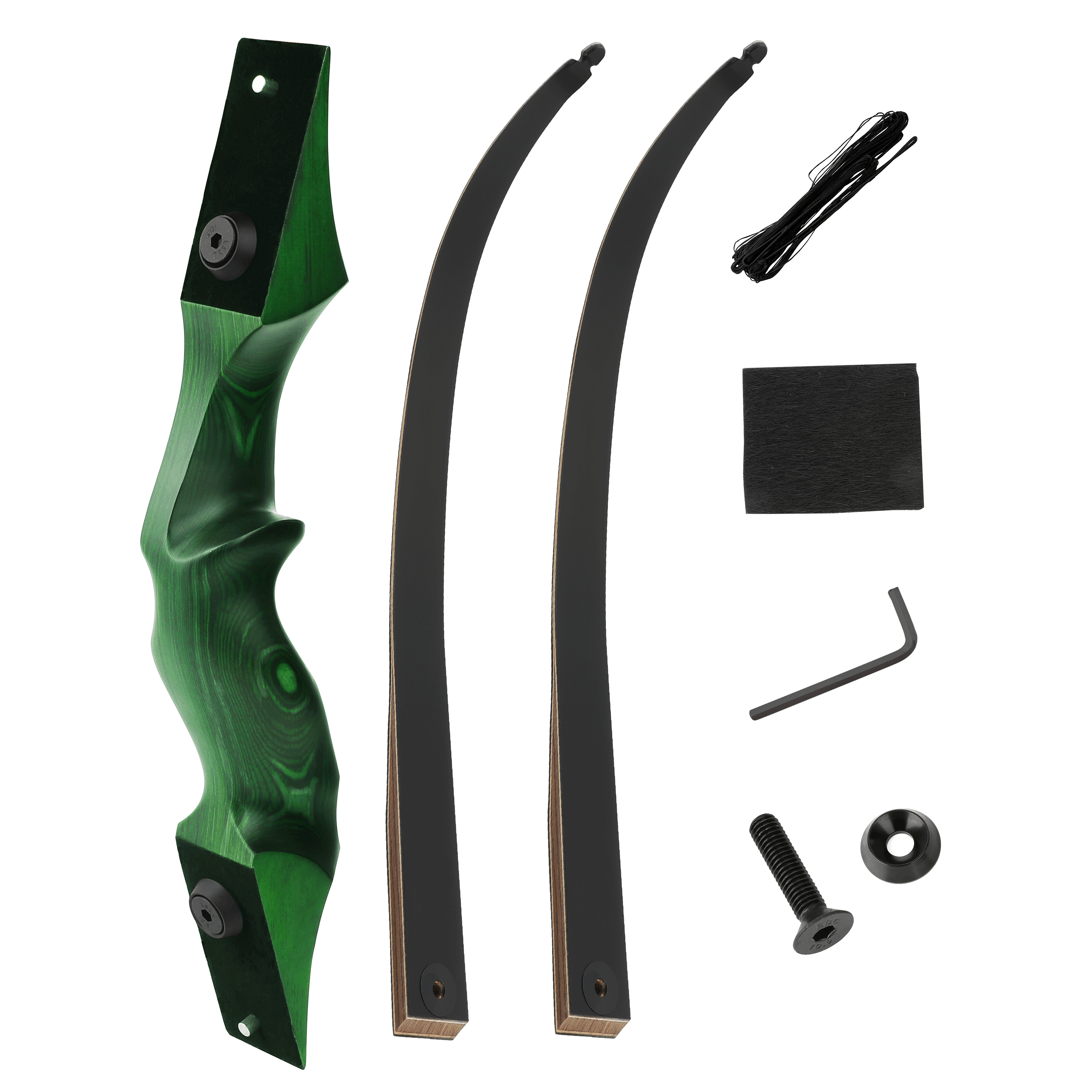 Black Hunter Wooden Takedown Recurve Bow Kit 20-60lbs RH/LH
