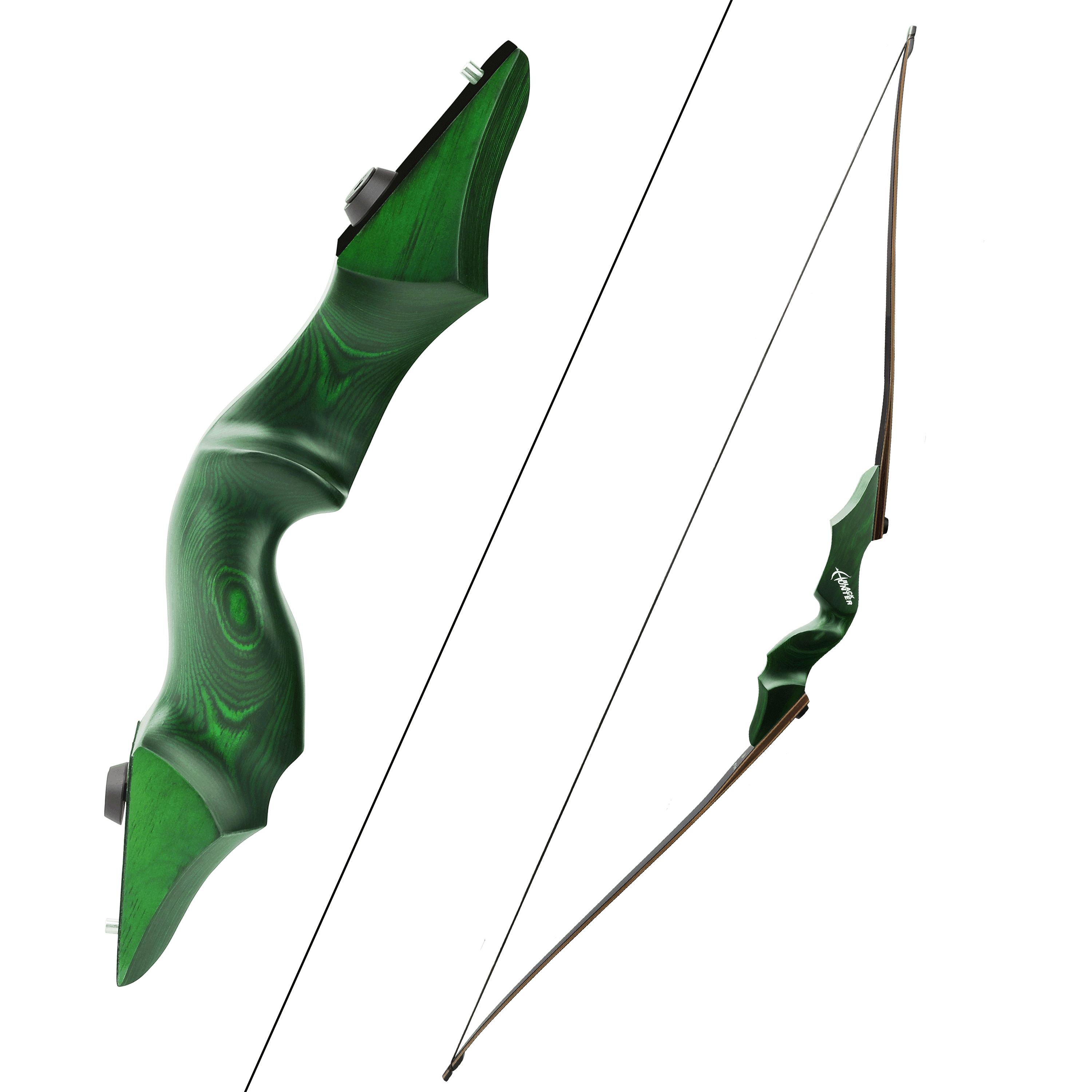 Black Hunter Wooden Takedown Longbow Kit 20-60lbs RH/LH