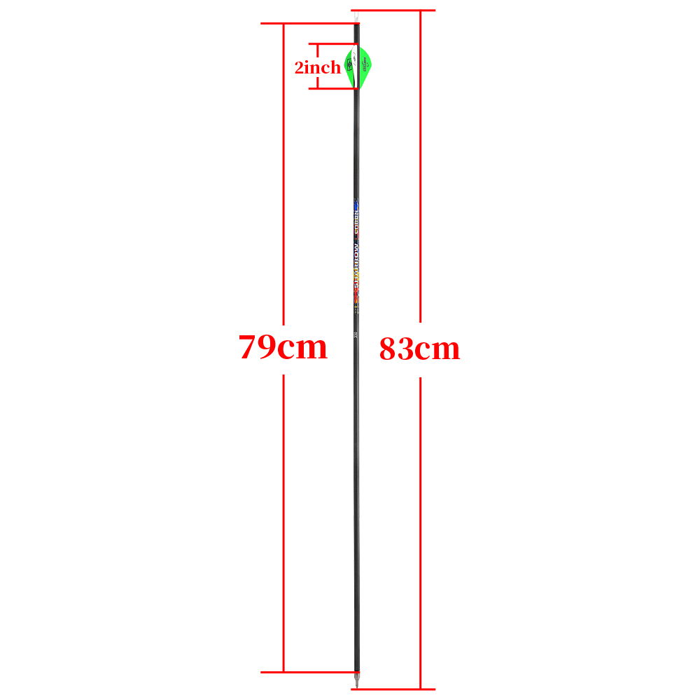 High-Quality Pure Carbon Arrows, 6/12pcs, 250-600 Spine