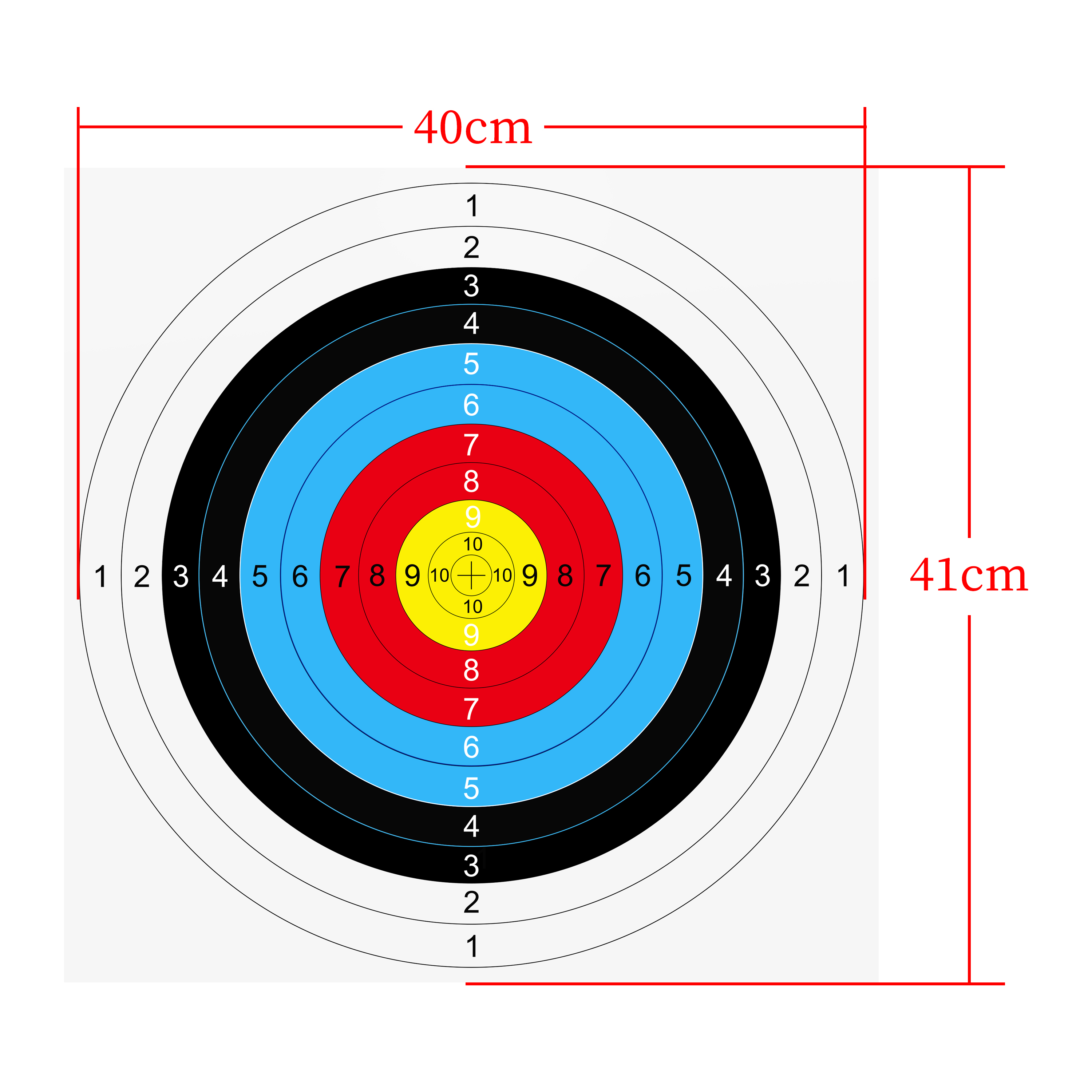 40x40cm Full Ring Archery Target Paper Coated Paper