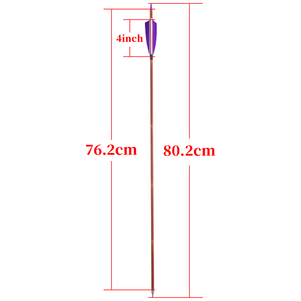 SHARROW Bamboo Carbon Arrows 500 Spine 2 Purple 1 White