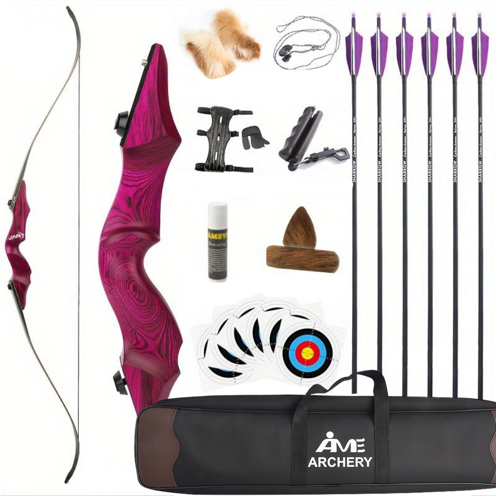 Black Hunter Purple Recurve Bow Set 50/60lb