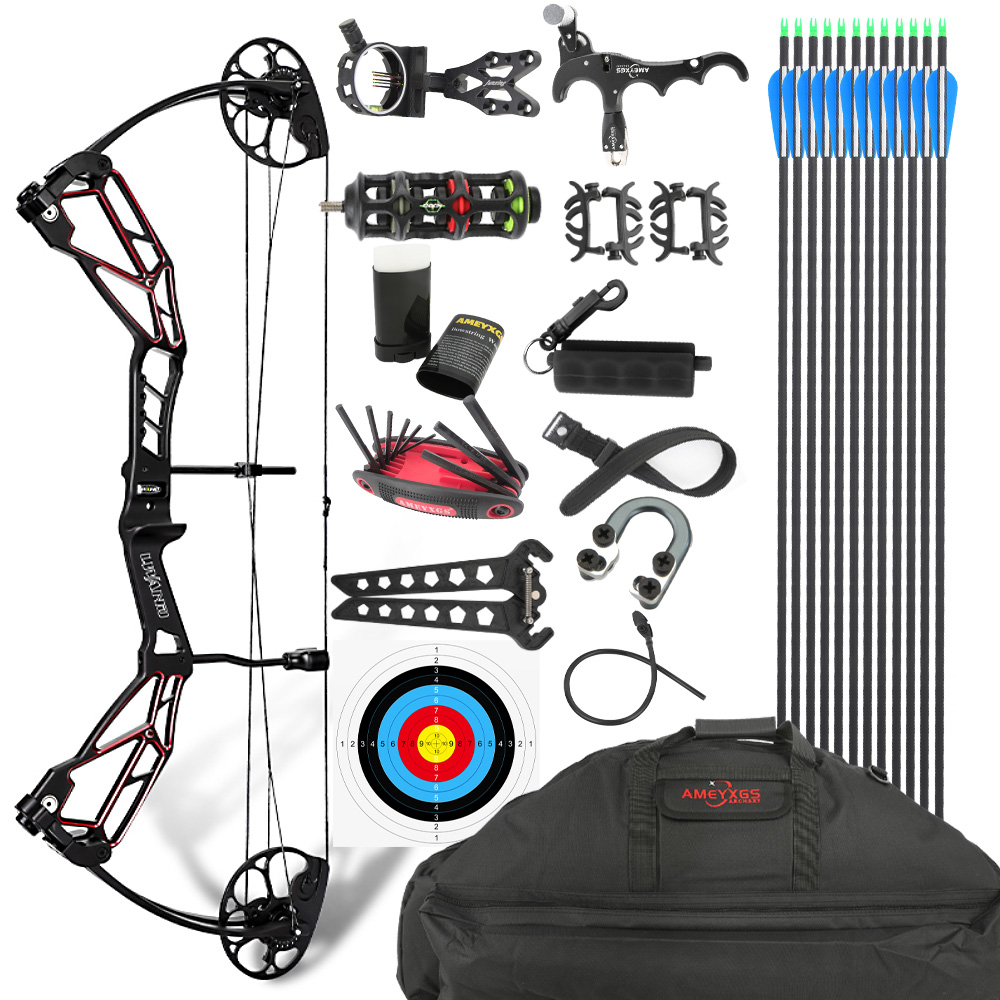 Dark Night Red Compound Bow 30-70lb 320fps Full Kit