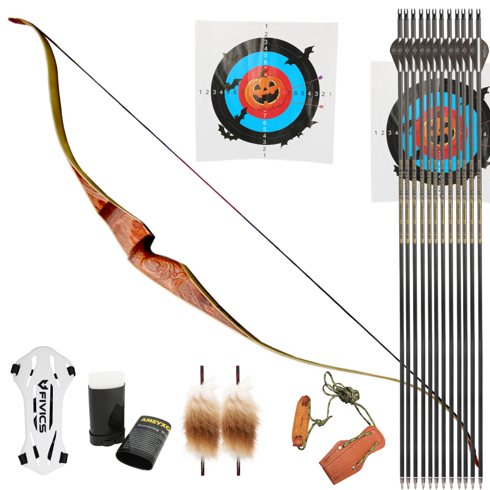 SANLIDA  One-Piece Hunting Bow 60" 30-60lbs Traditional Style