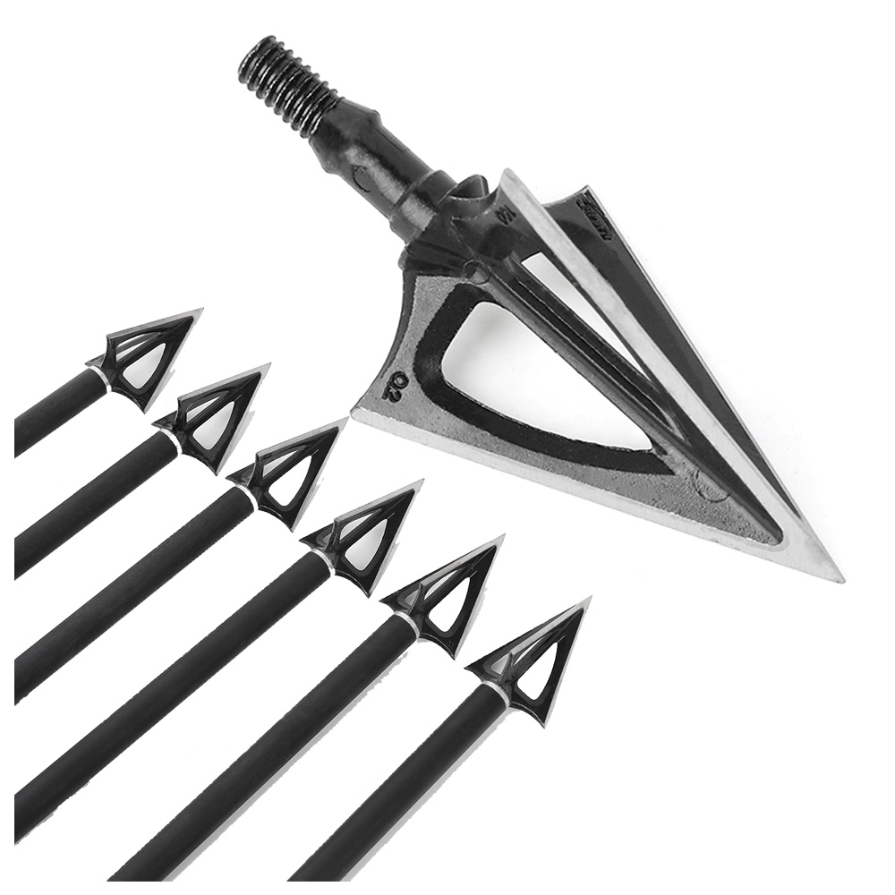 100 Grain Broadheads 3-Blade Teflon Coated for Deep Penetration 12-Pack