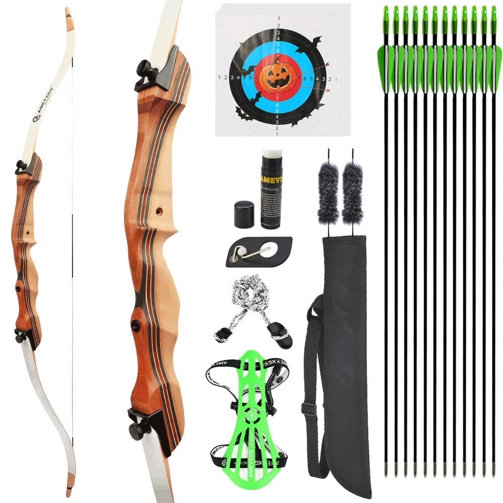 Youth Recurve Bow White Limbs 10-20lbs Laminated Wood 54"/48" 