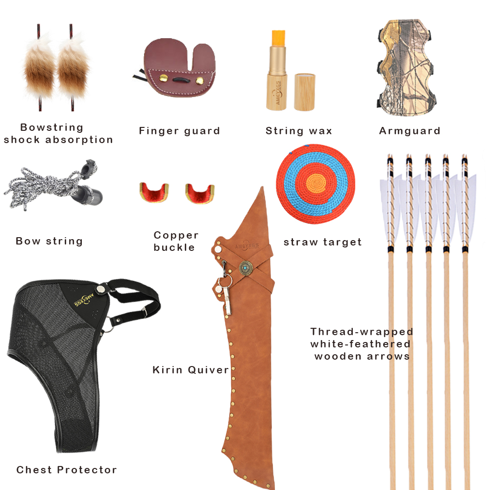 Da Qing Bow 30lbs Traditional Chinese Recurve with Beechwood Tips