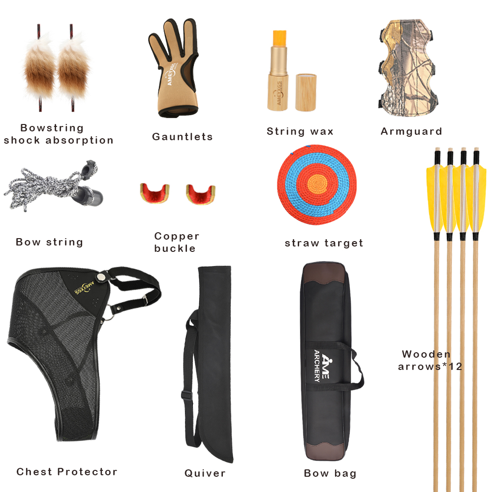 Kids Recurve Bow 20lbs Wooden Riser with Limbs for Beginners