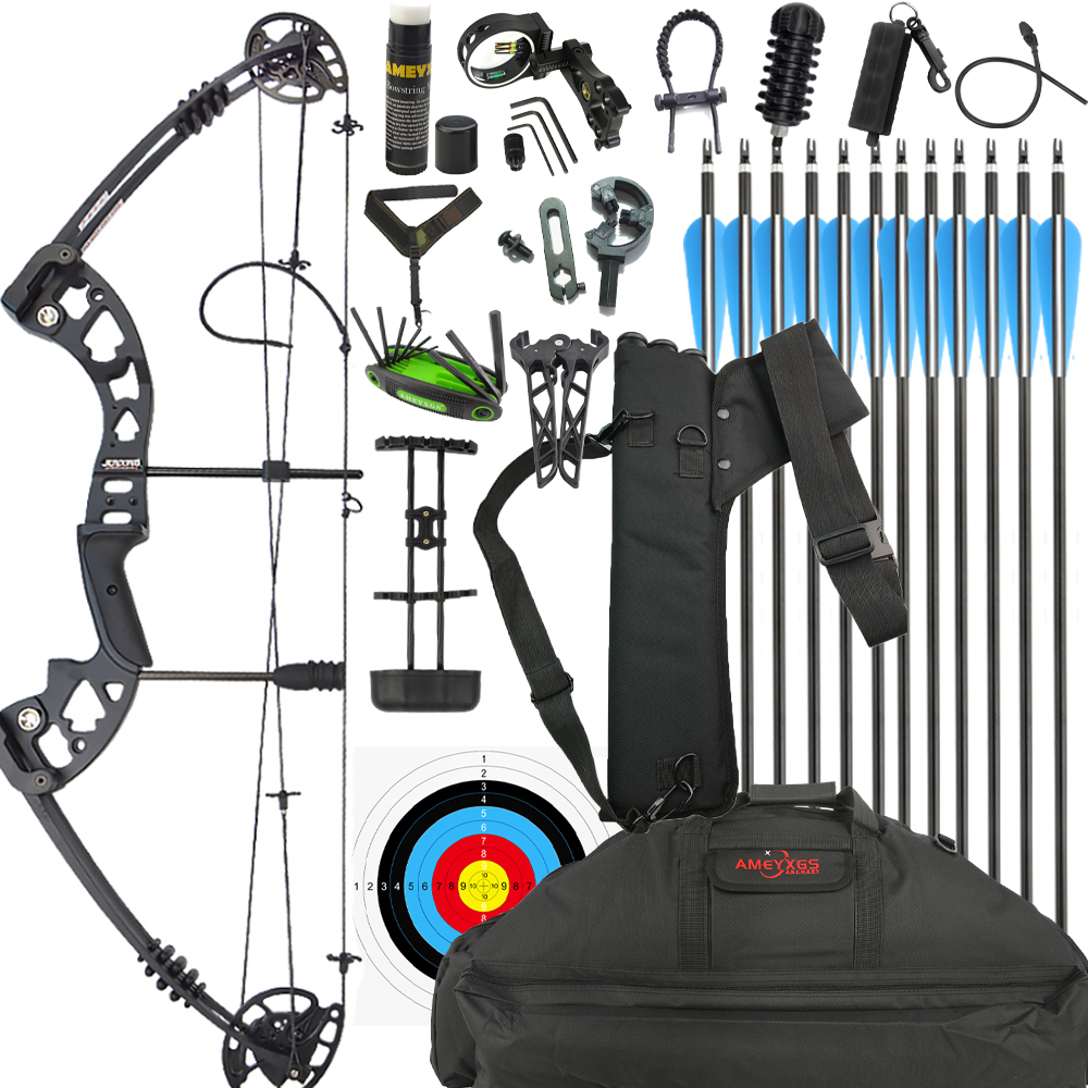 Warship 30-55lbs Adjustable Compound Bow Set with Dual Cam System
