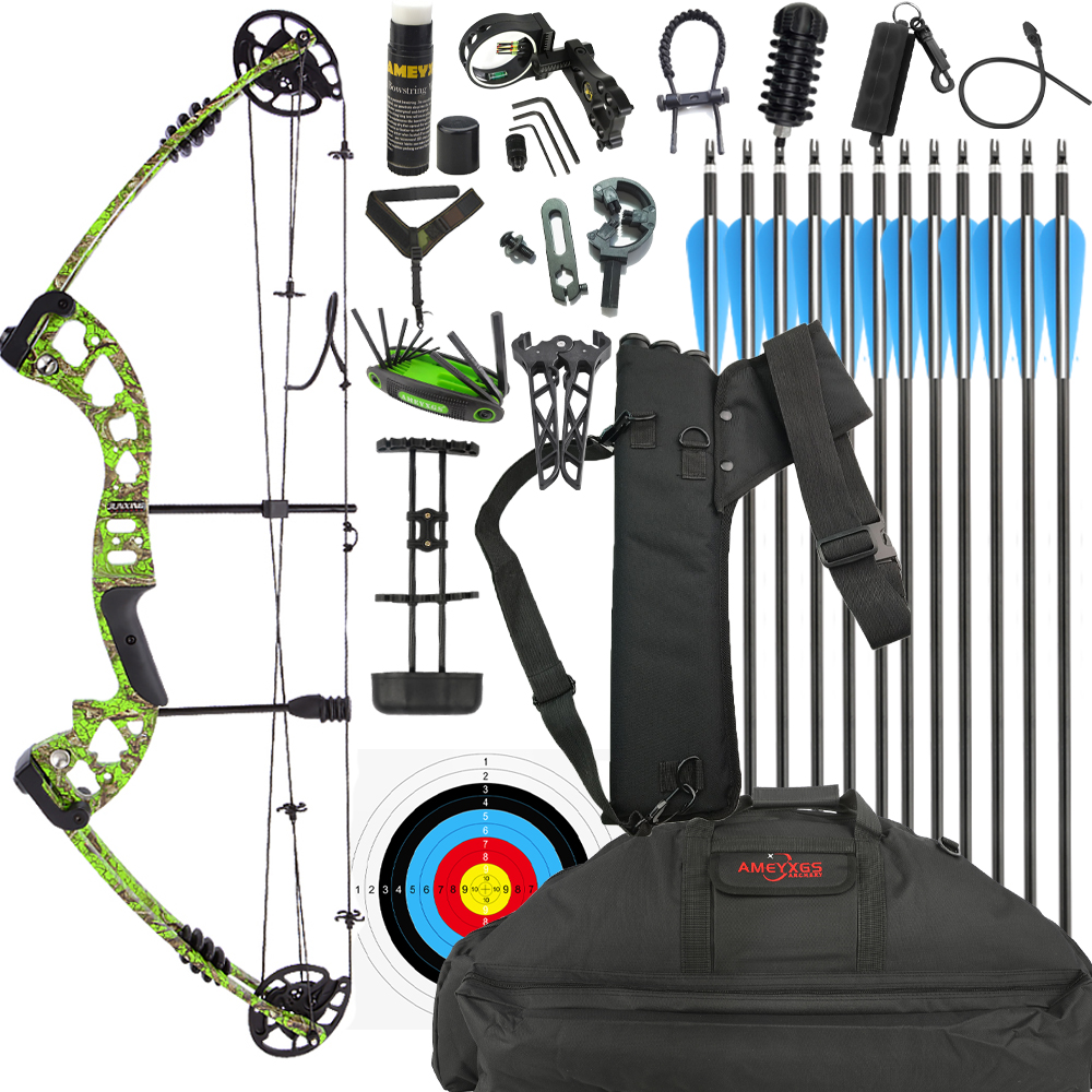 Warship 30-55lbs Adjustable Compound Bow Set with Dual Cam System