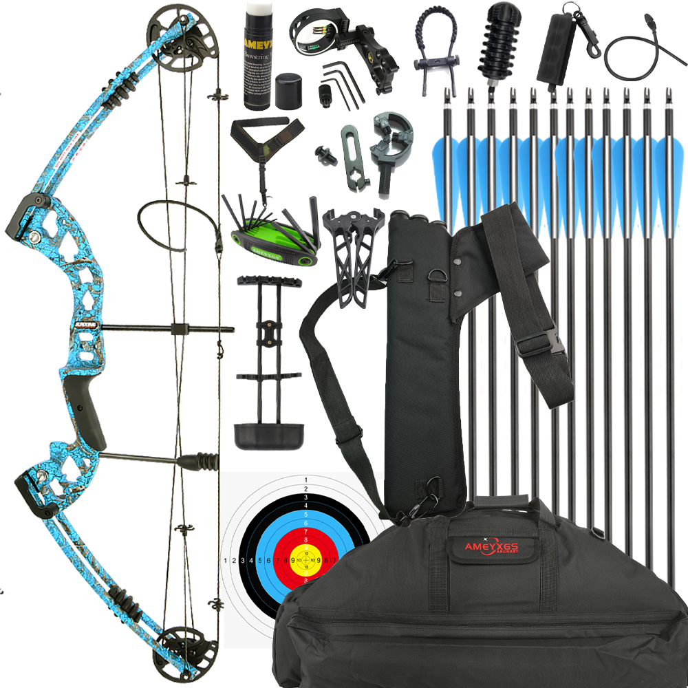 Warship 30-55lbs Adjustable Compound Bow Set with Dual Cam System