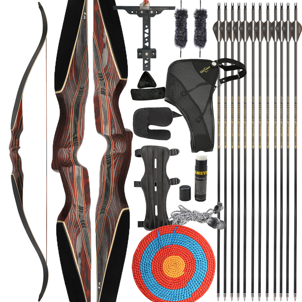 Traditional Recurve Bow 30-60lbs 64" Laminated Wood