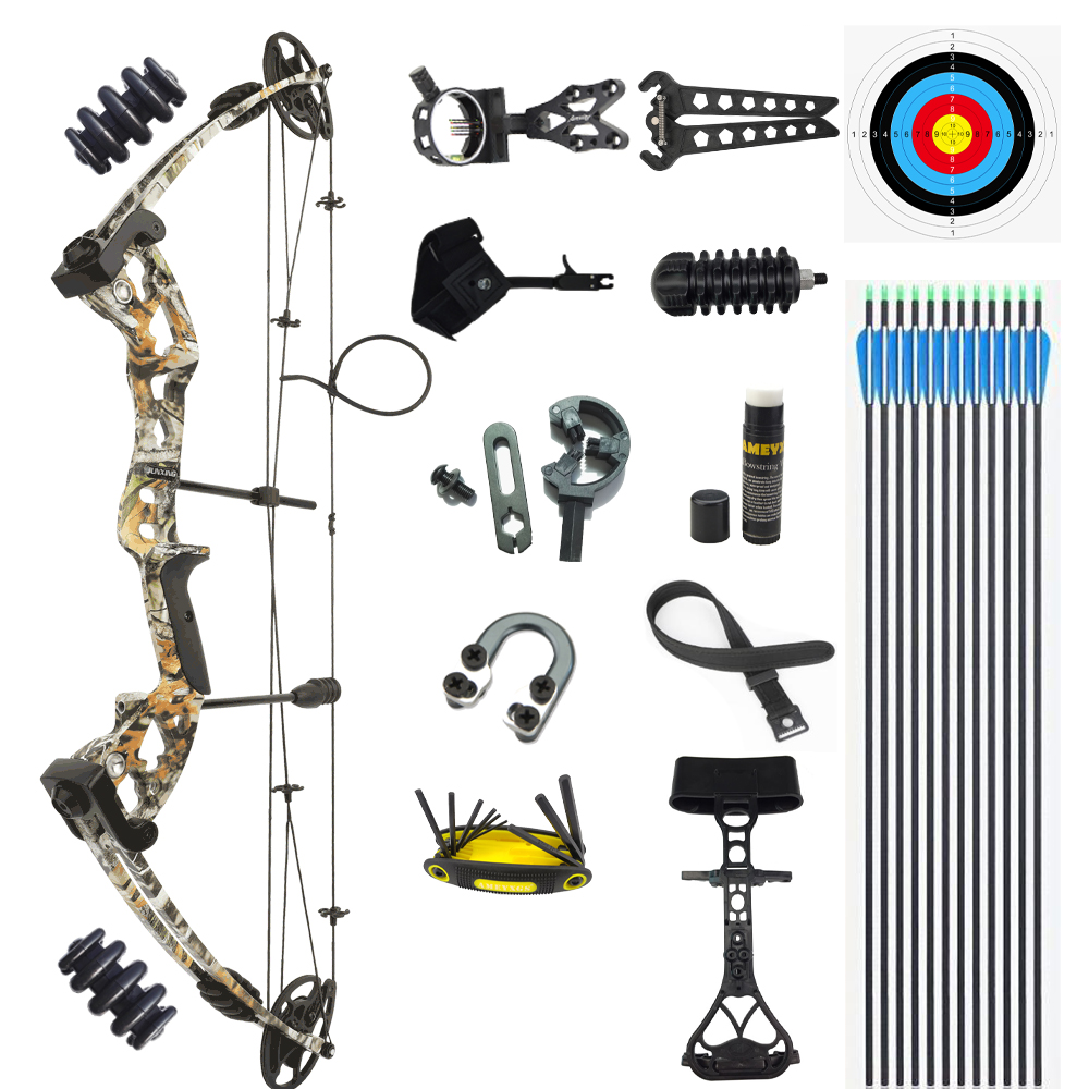 Archery Camouflage Compound Bow Set 0-70lbs Right Hand Hunting