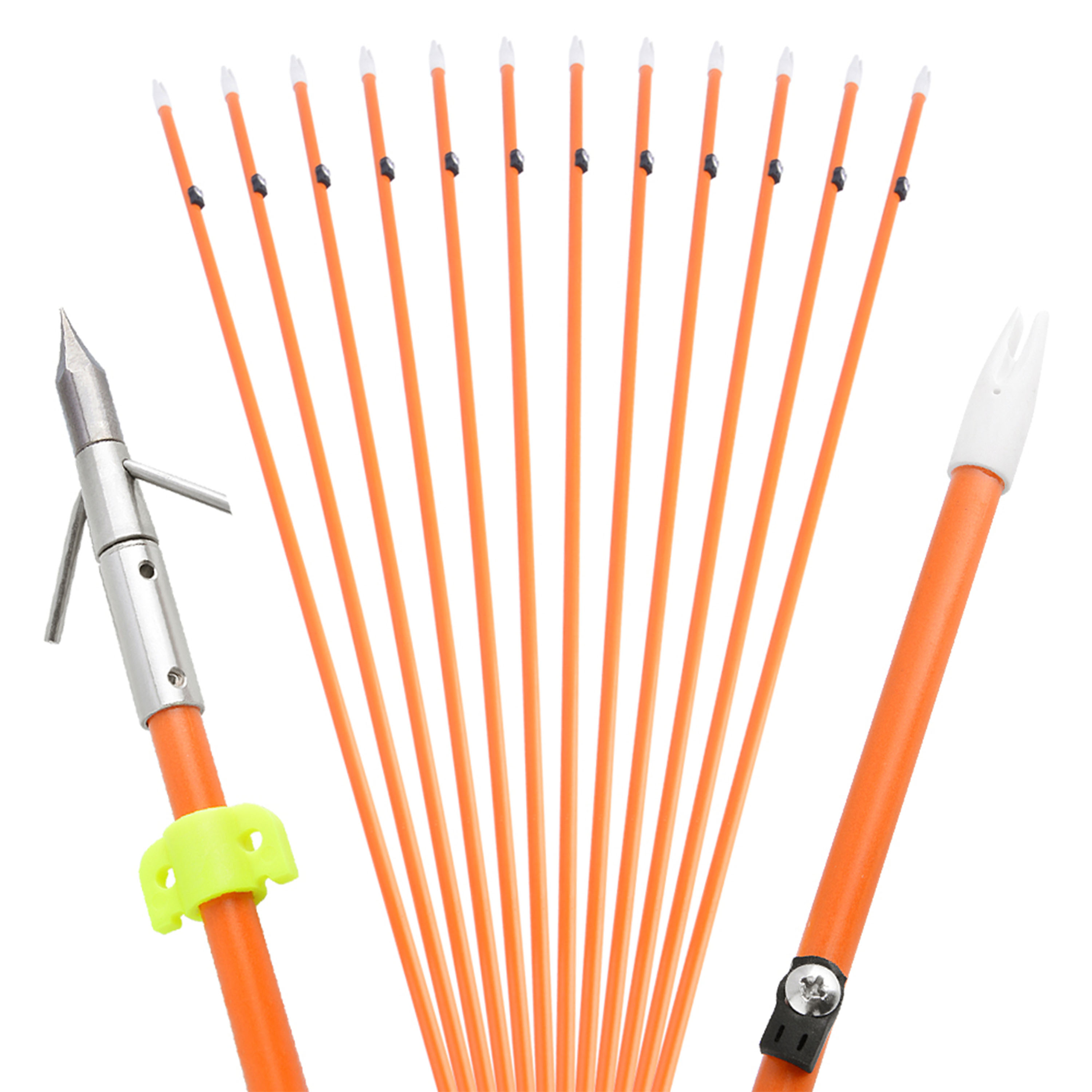 12pcs Fishing Arrow Fiberglass Material Shaft for Shooting Hunting