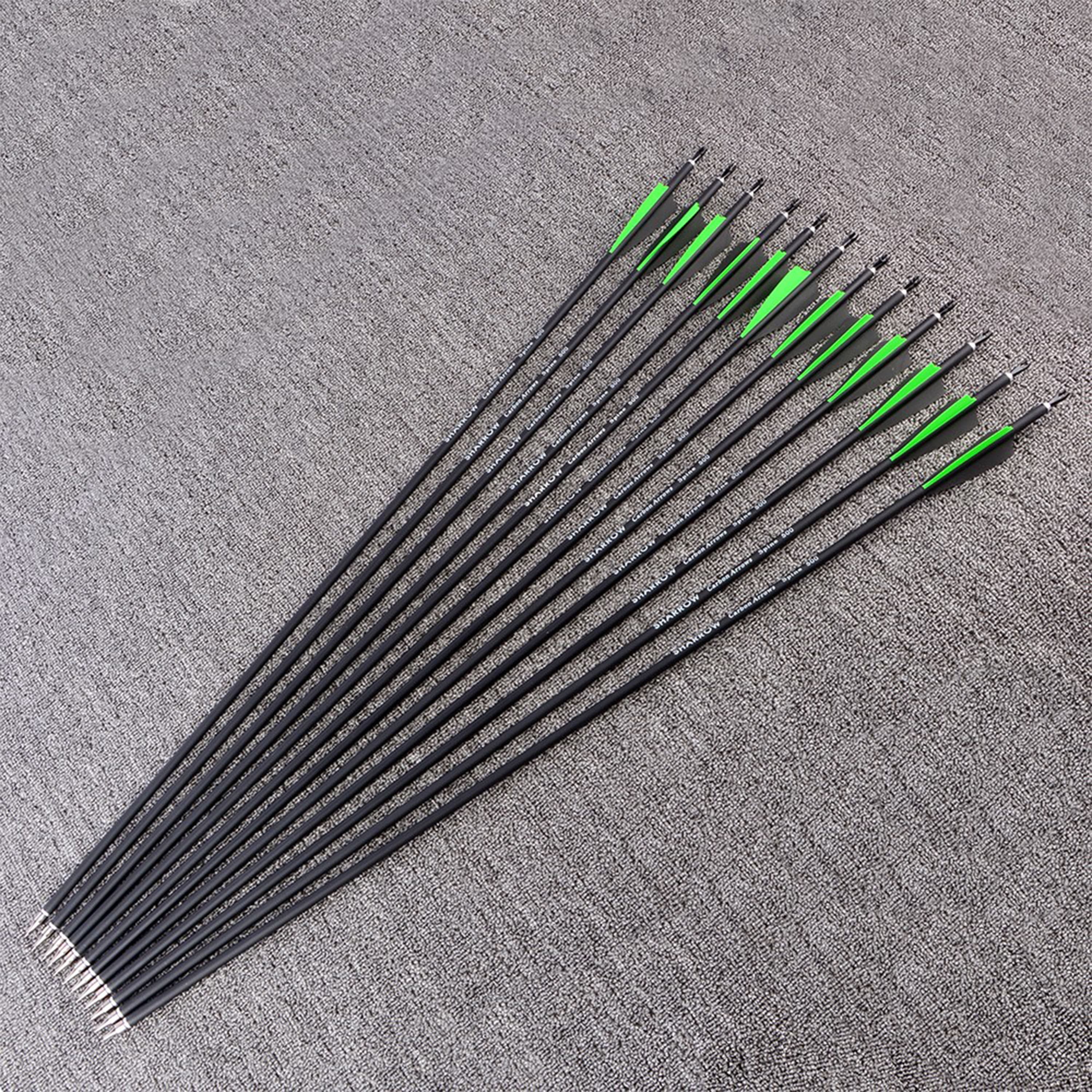 SHARROW Archery Carbon Arrows SP500 Hunting Arrows 30" Target 12X
