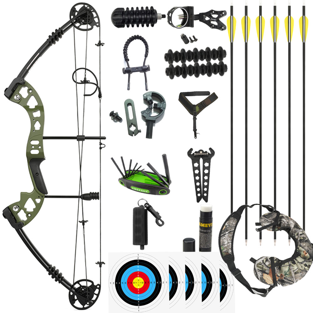 JUNXING Compound Bow Kit, Adjustable 30-55lbs, 310 FPS