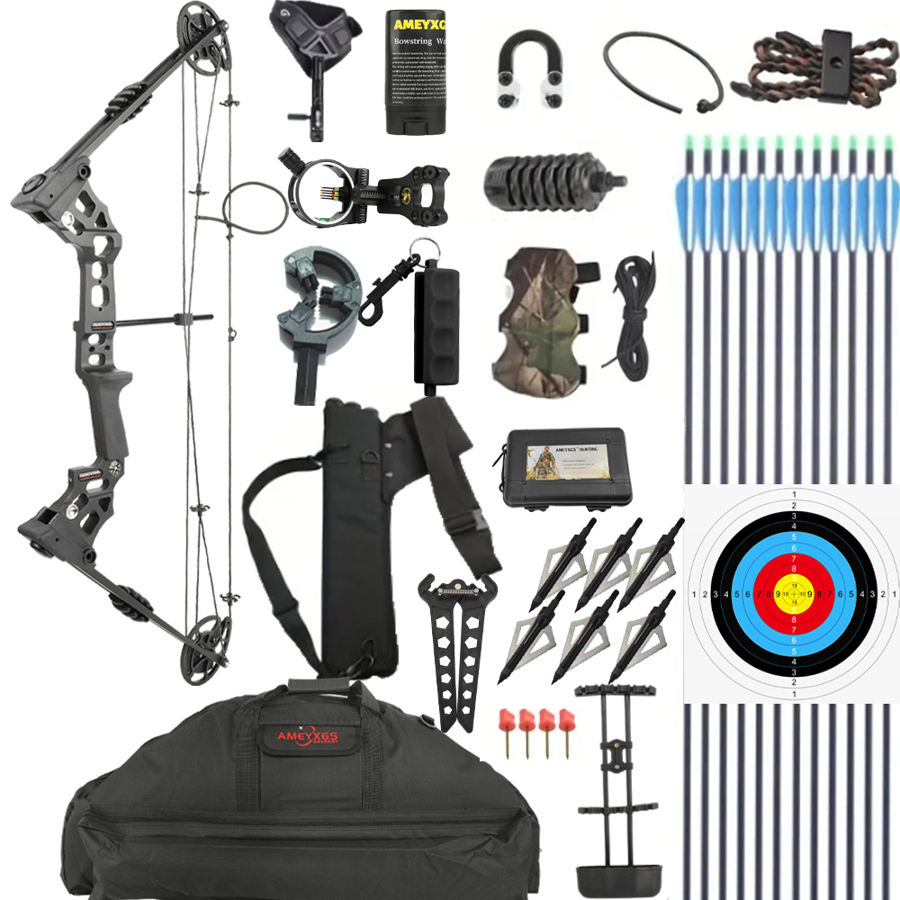 Compound Bow Set 20-70 lbs Adjustable, 24-30" Draw