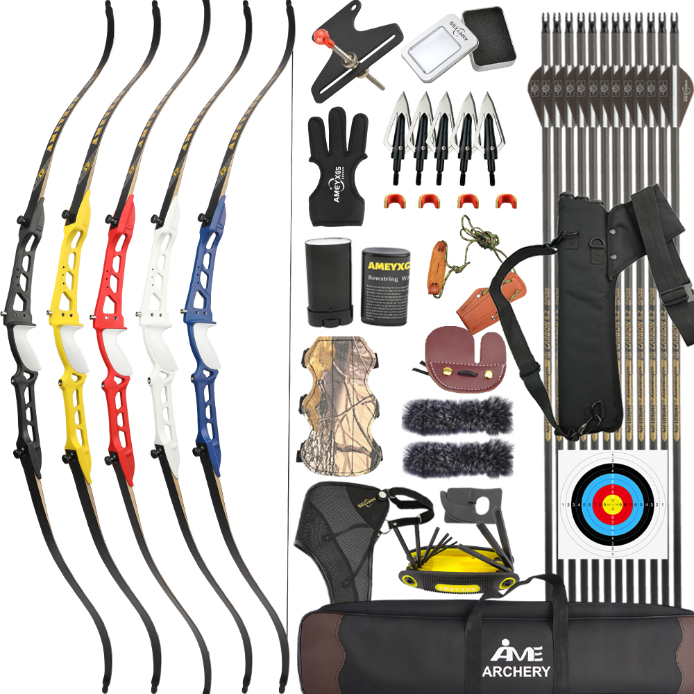 68"/70" Archery Takedown Recurve Bow Set 20–40lbs Target Kit