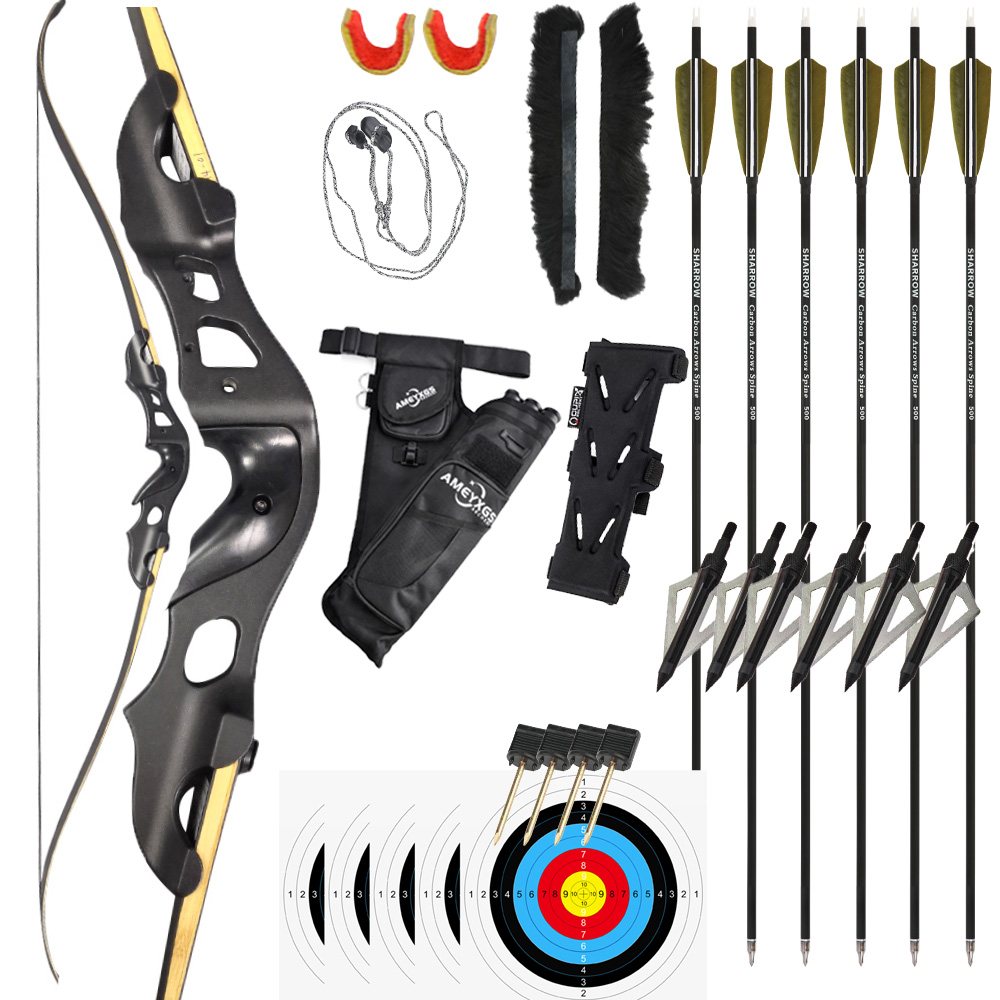 Metal Spirit Cloud 60″ Recurve Bow – 30 lb Fiberglass+Bamboo