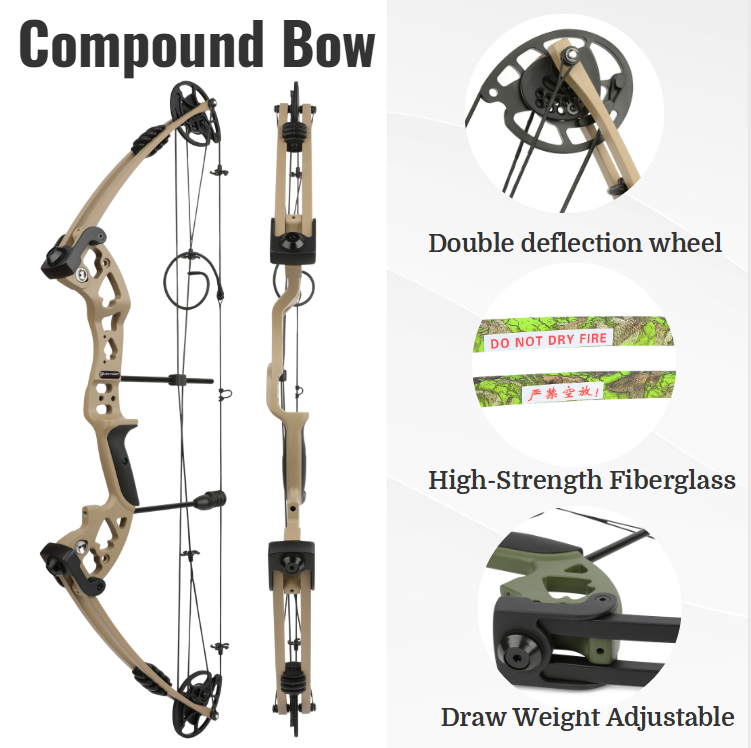 M131 Compound Bow Kit 30-55lbs Adjustable Hunting 310FPS