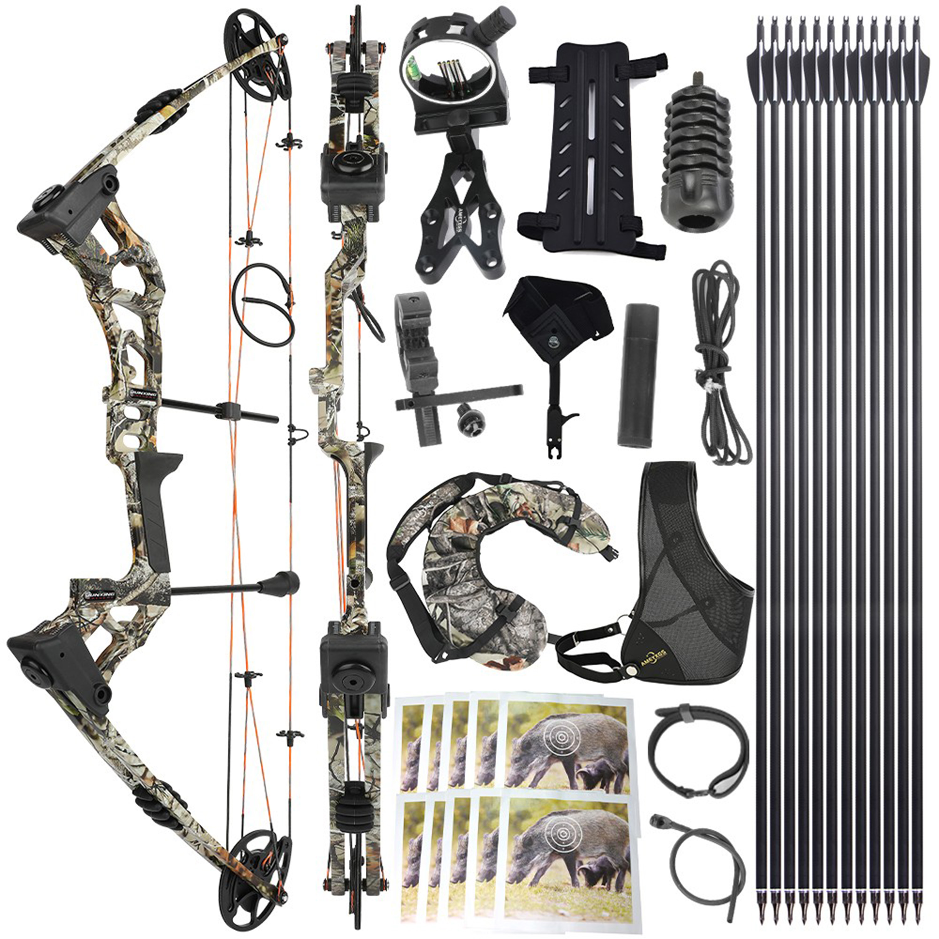 M121A Archery Compound Bow Set 0-70lbs RH Hunting