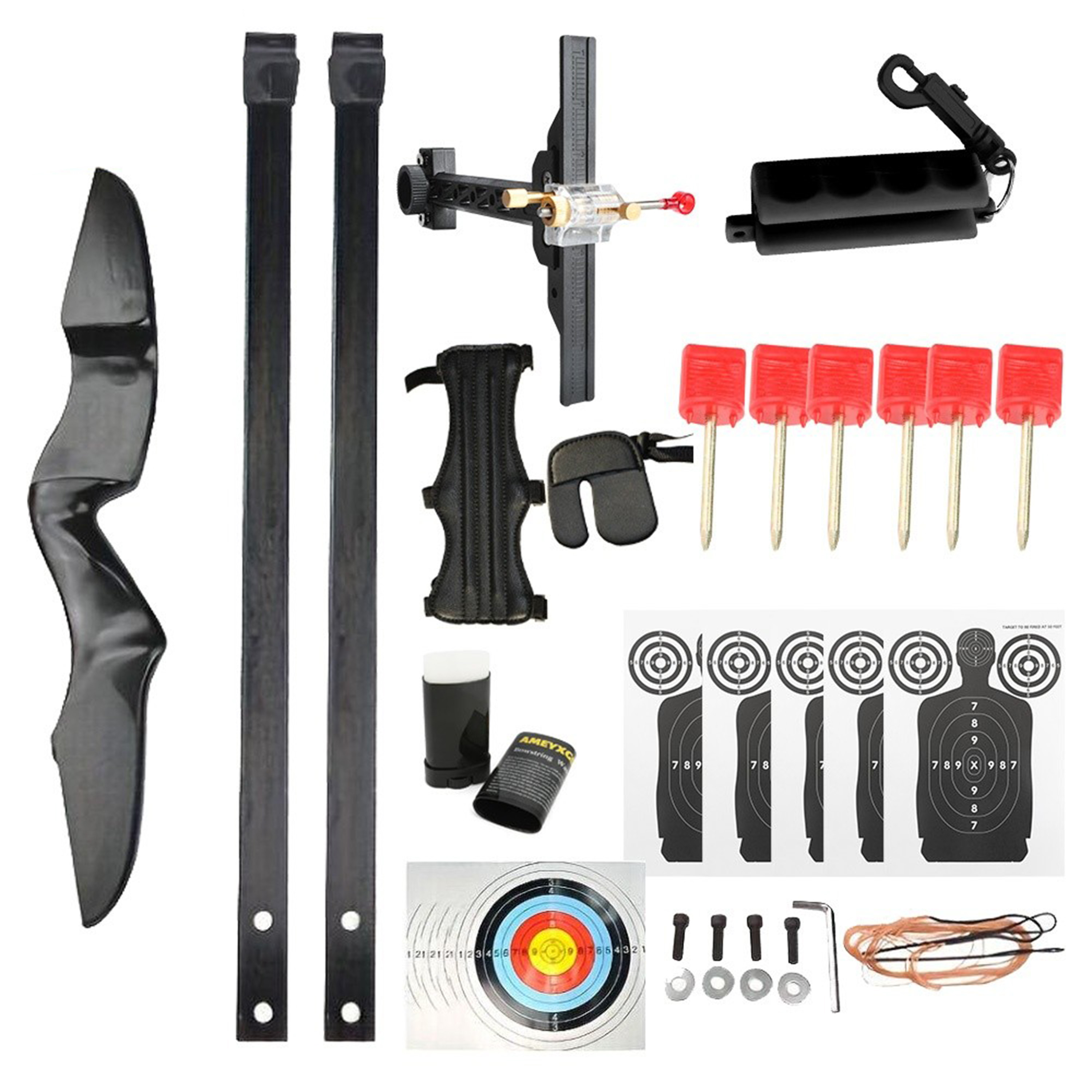 Archery Straight Bow  40lbs Wood Riser Traditional Recurve Bow