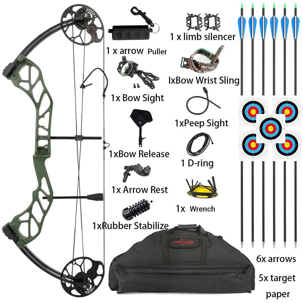 AMEYXGS E8 Compound Bow Adjustable 19-70lb Hunting